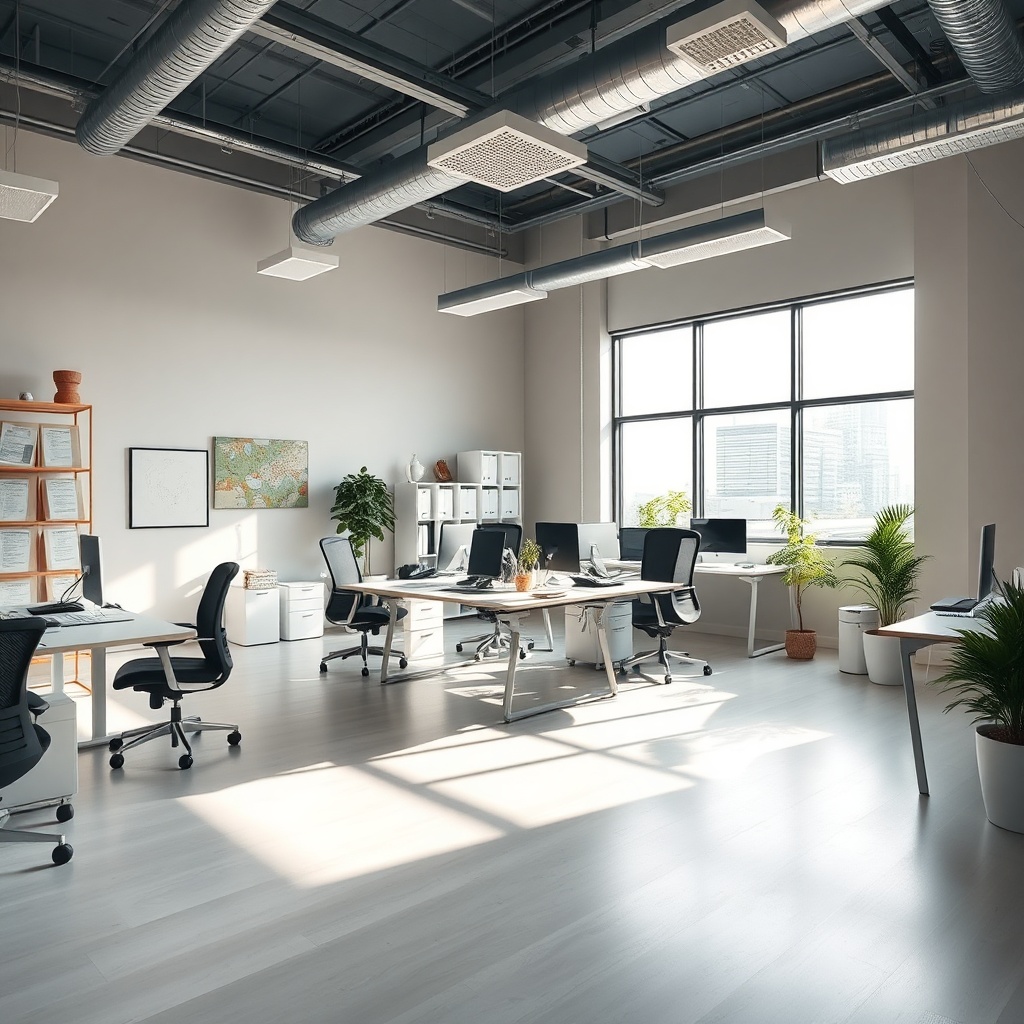Clean, organised commercial workspace
