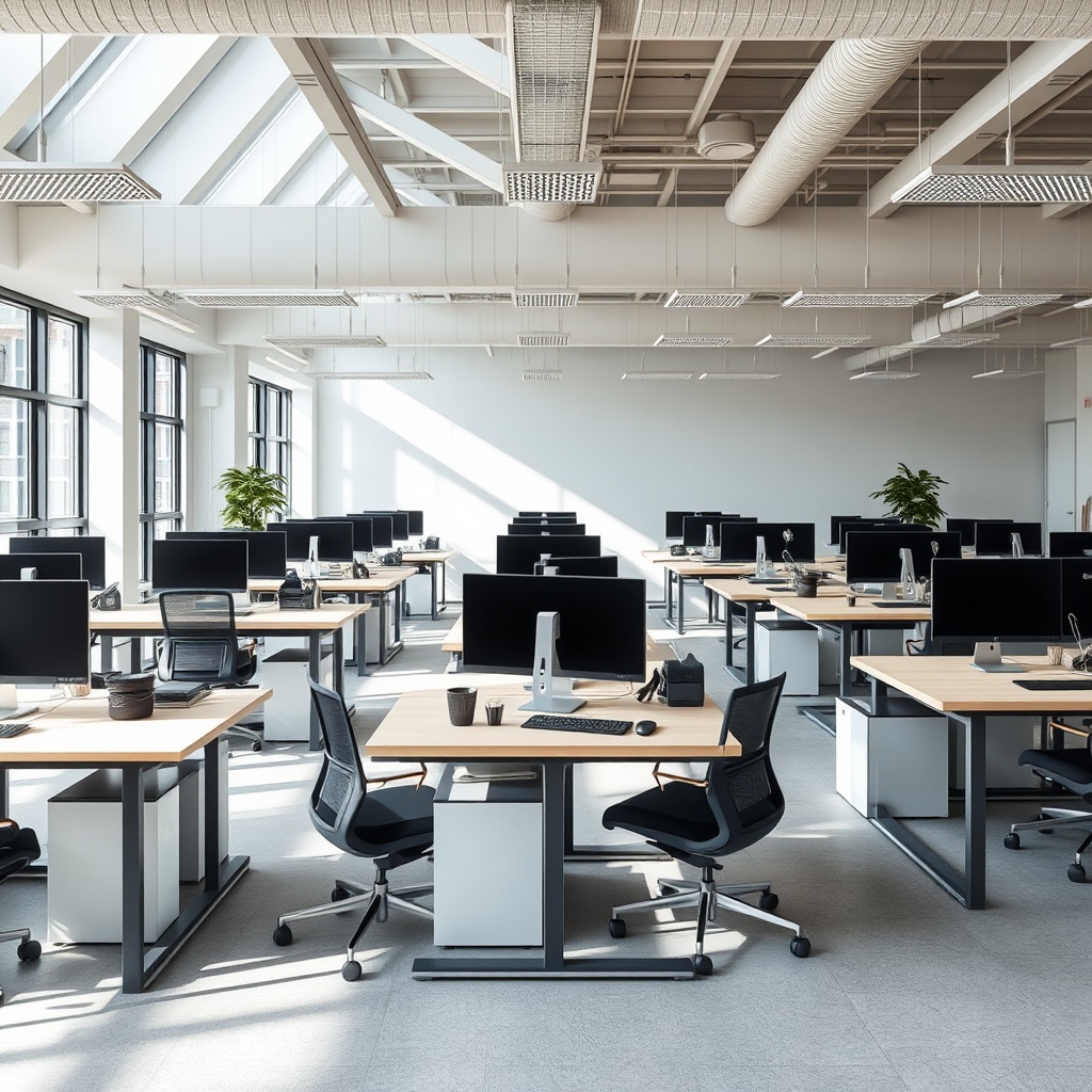 Open-plan modern workspace