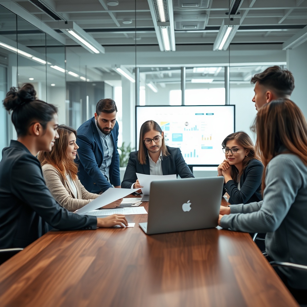 Team meeting in a modern office